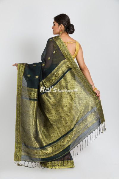 Handloom Organic Linen Benarasi Saree (RAI375)